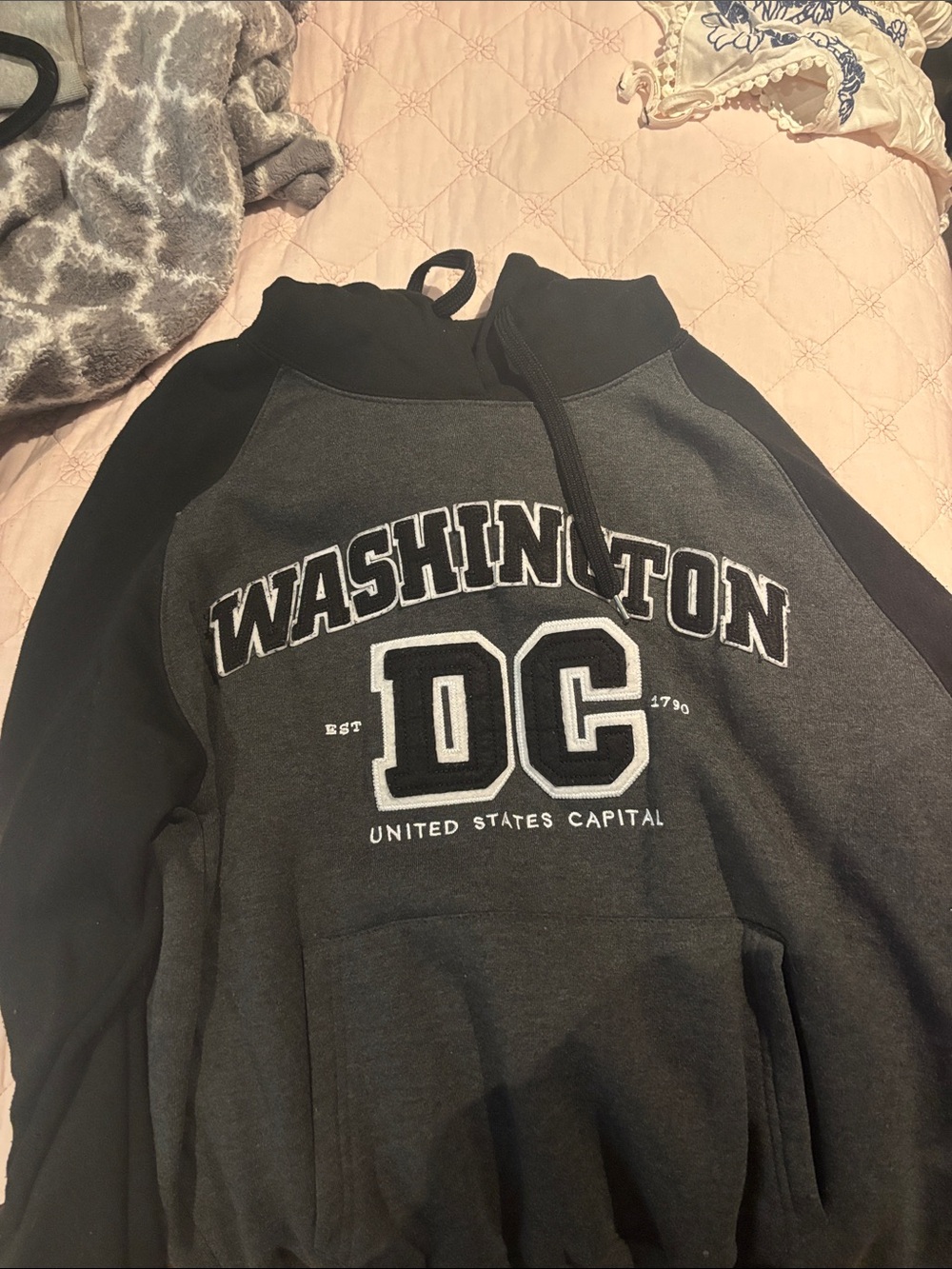 DC Washington Crewneck Pullover Sweatshirt - Charcoal and Black